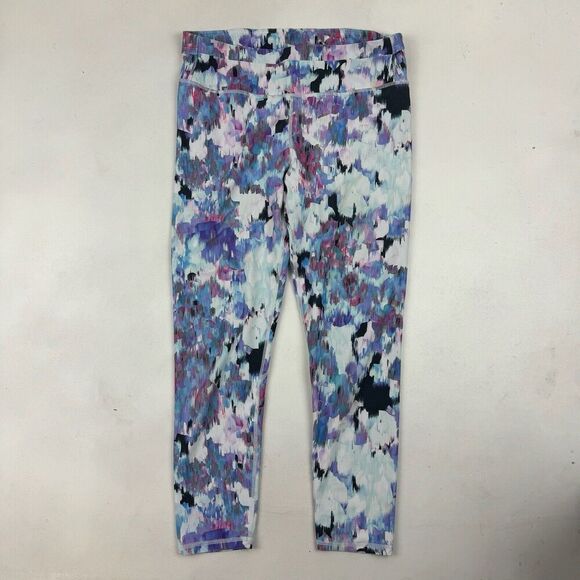 Fabletics Watercolor Multicolor Powerhold Capri Cropped Leggings Back Pocket M - Picture 2 of 5